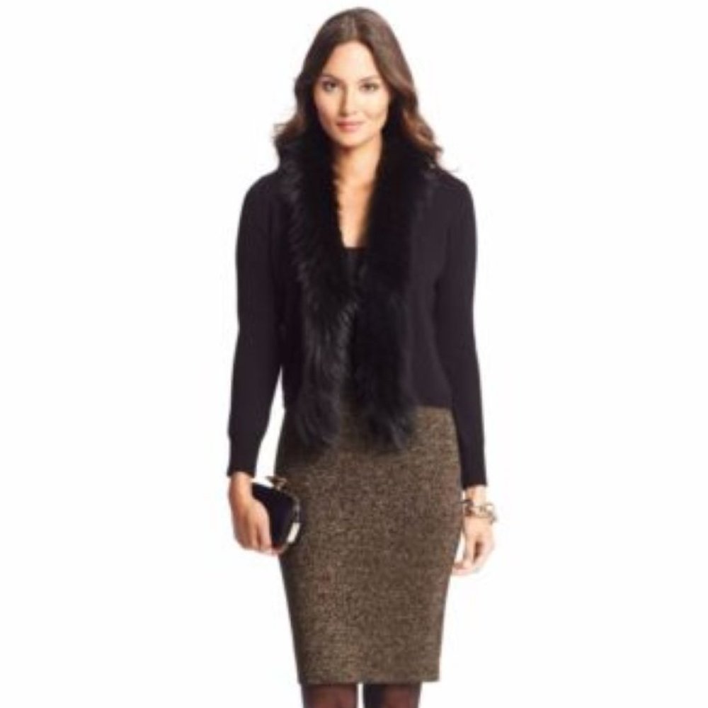 DVF Fur Removable Trim Wool Cardigan on sale!